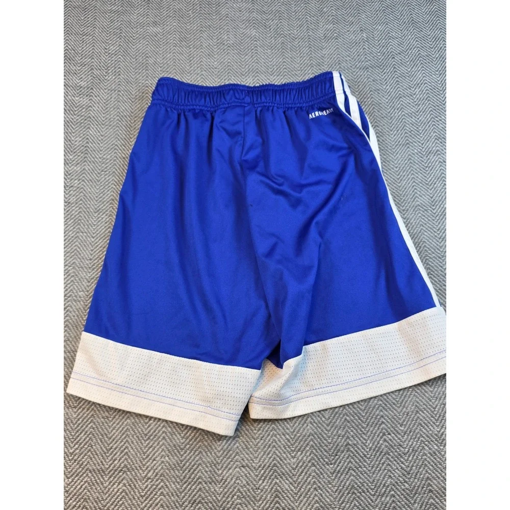 Adidas Aeroready Shorts Royal Blue White Stripes Youth XS Athletic Gym Soccer